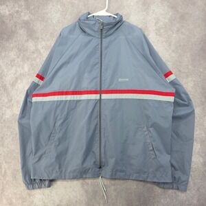 Vintage Converse Windbreaker Jacket Mens XL Blue Red Stripe Full Zip Hooded Y2K
